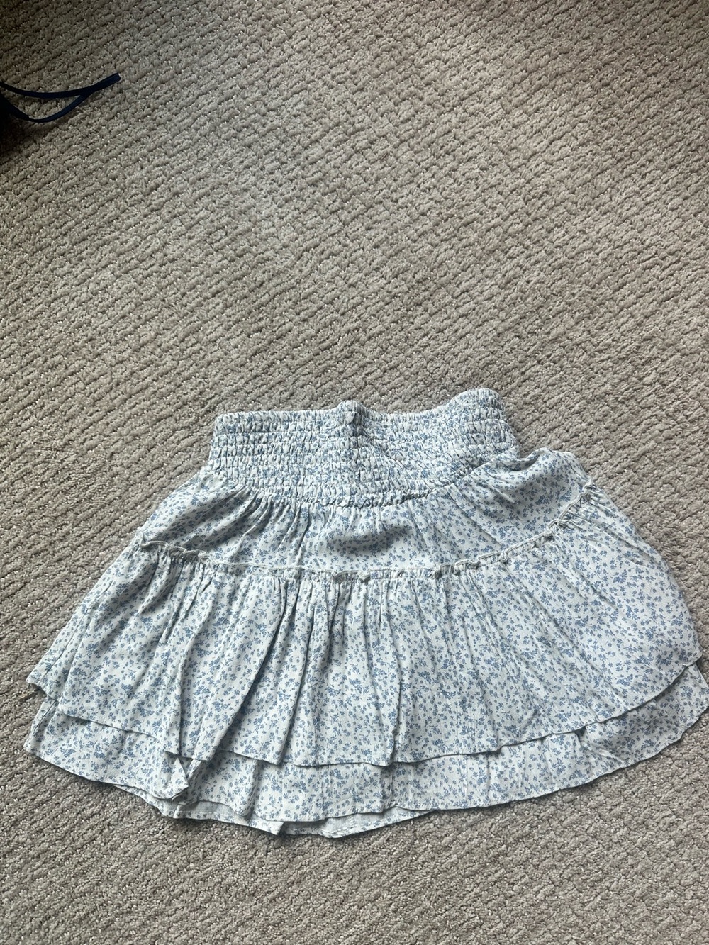 Sienna Sky Light Blue Floral Smocked Tiered Skirt
